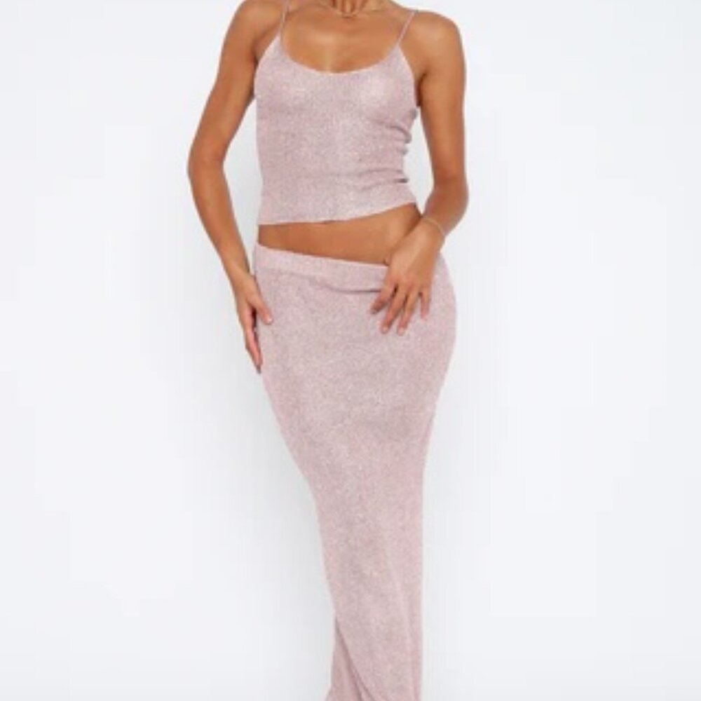 Edikted Love Galore Sequin Knit Top Pink Size XS NWT - Picture 2 of 2